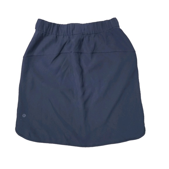 Lululemon On The‎ Fly Skirt Black Pull-On Elastic Waist Drawstring Athleisure 8 - Picture 2 of 9
